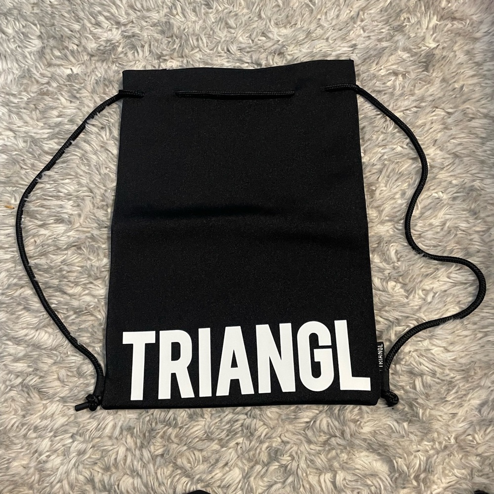 New Triangl Neoprene Drawstring Backpack - Black